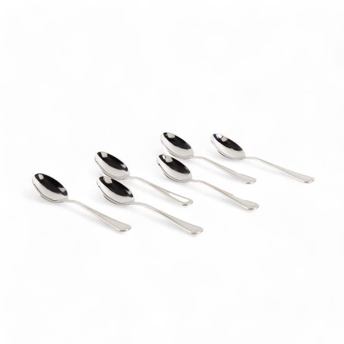 SET DE 6 CUILLERES A DESSERT  PERLEE INOX BO 12