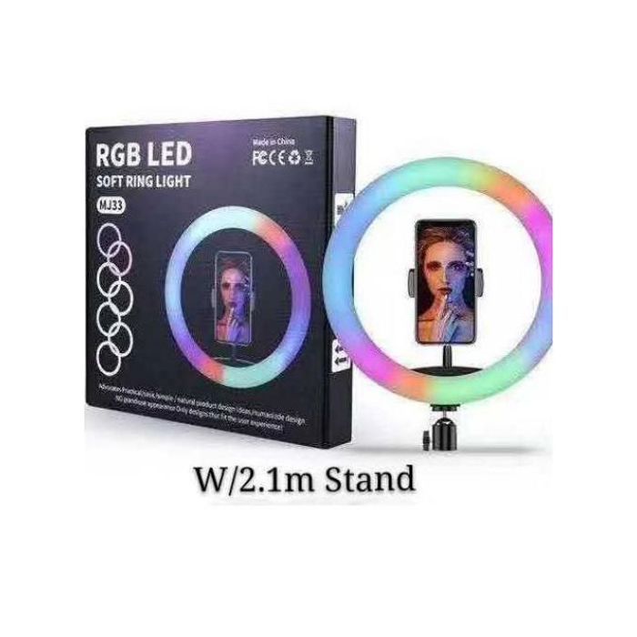 Astro Lighting RGB Ring Light 33 cm avec Tripod 2.1 m pour YouTube / Tiktok