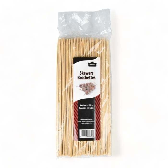 SET DE 100 BROCHETTES EN BAMBOO 20CM