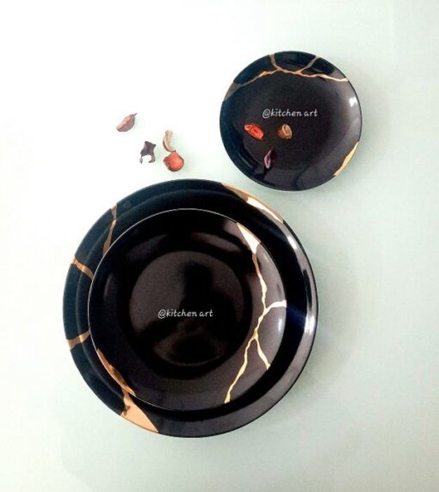 Service de Table 18 pcs Kintsugi Black