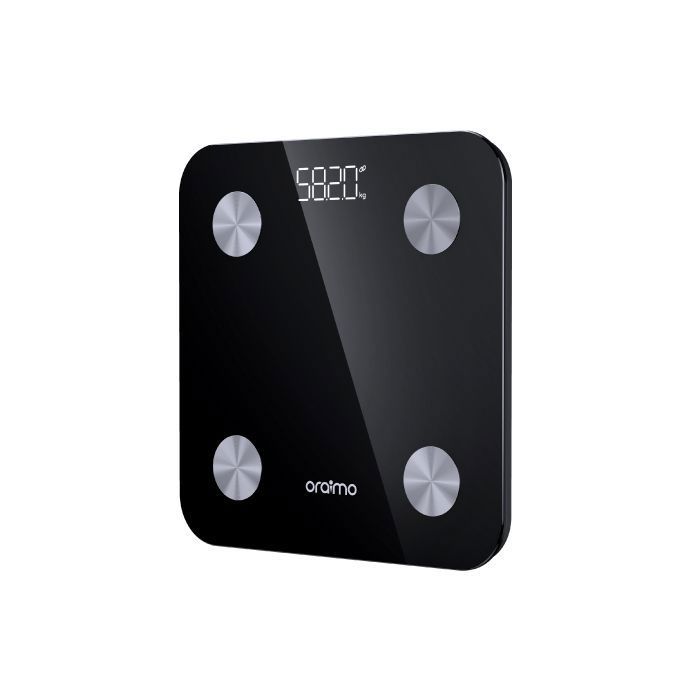 smart balance application Oraimo SmartScale 18 Indicateurs de santé clés Graisse corporelle Tableau de poids corporel  MAX 180 KG