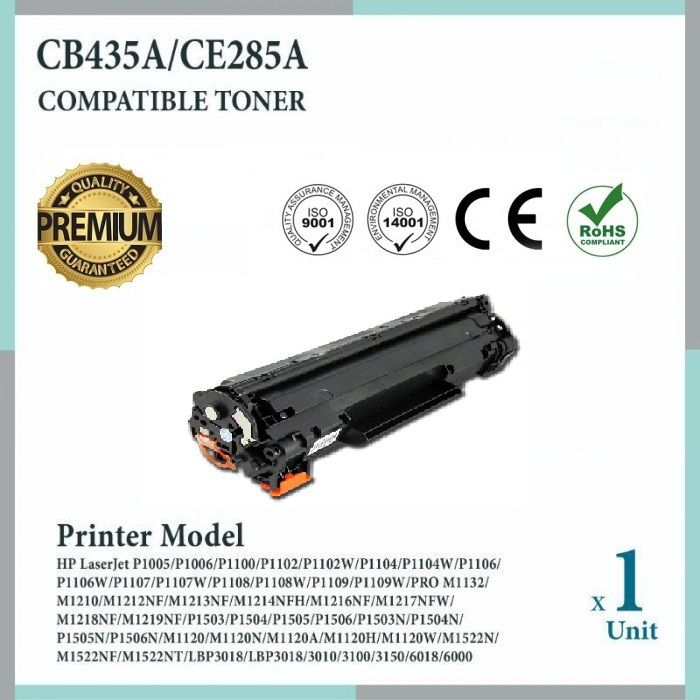 Toner - HP - 85A - Compatible avec CB435A/CB436A/CE278A/CE285A - Noir - 1 unité