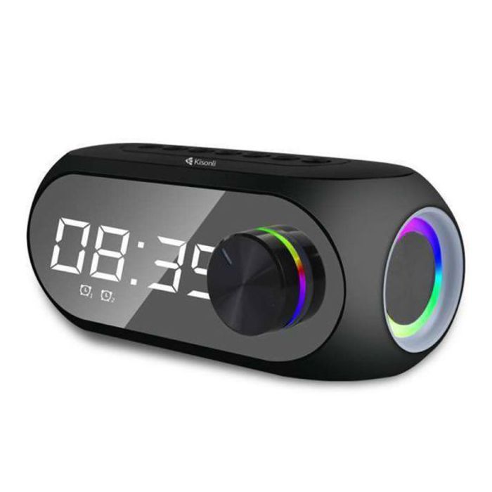 Réveil et Enceinte haut parleur de musique RVB Bluetooth lumière RVB carte TF pour mobile miroir et écran LCD grand d'affichage