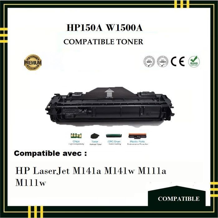 Toner Compatible - HP 150A W1500A - Noir -  - Impression Laser