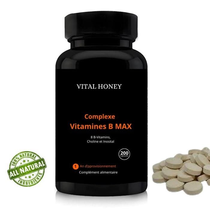 Vital honey-Complexe Vitamine B MAX - 200 comprimés