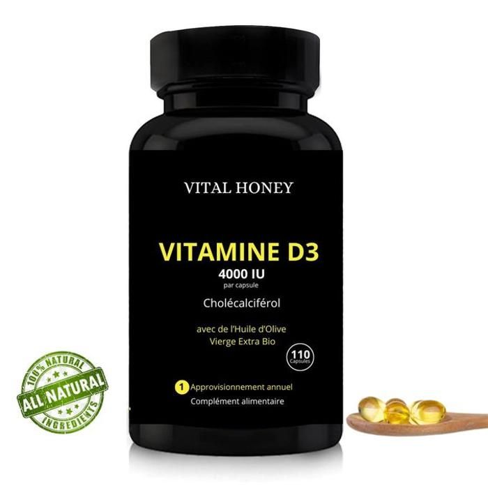 Vital honey -Vitamine D3 -110 gélules