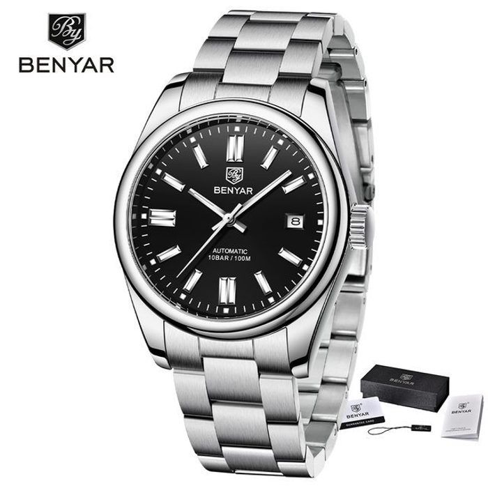Benyar Montre De Luxe Automatique Originale 100% Pour Homme Avec 2 Ans De Garantie