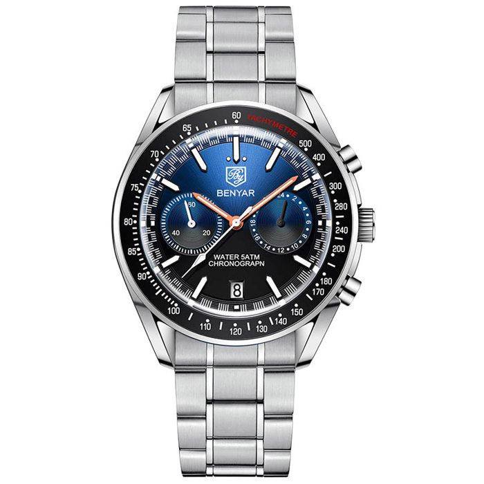 Benyar Montre Homme En Acier 100% Originale Avec 2 Ans De Garantie