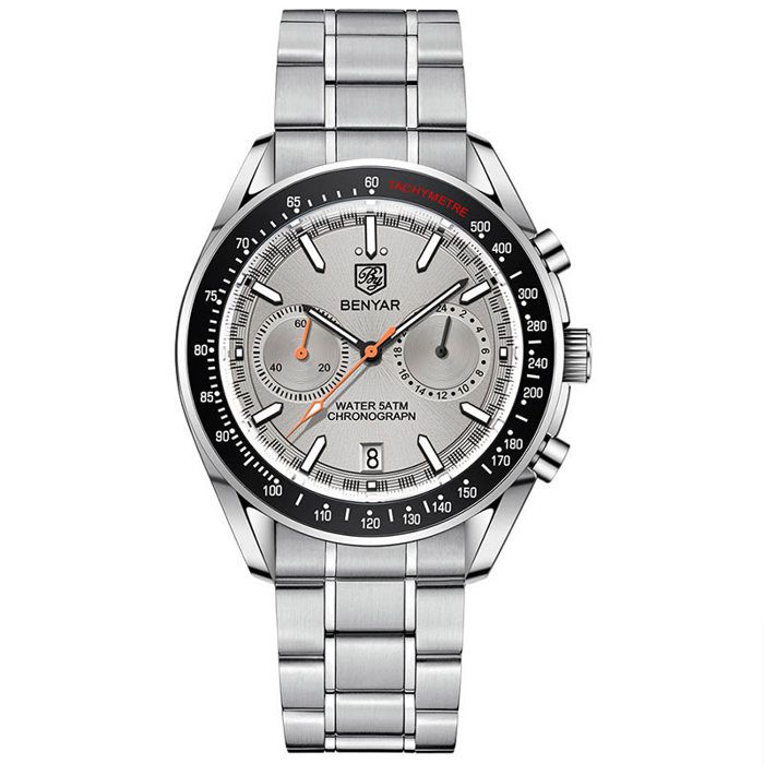 Montre Originale 100% De Luxe Pour Hommes Avec Chronographe à Quartz Et Bracelet En Acier Inoxydable