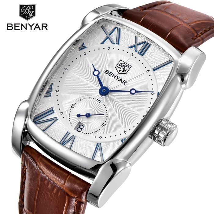 montre classique de luxe pour hommes avec bracelet en cuir