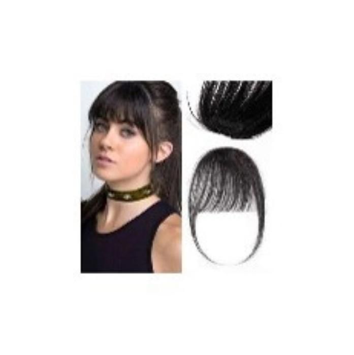 Frange A Clip Cheveux Naturel Vrai Cheveux Noir