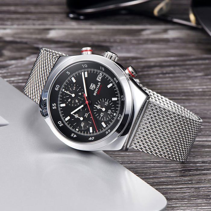 Benyar Montre De Luxe Originale 100% à Quartz Pour Homme Avec 2 Ans De Garantie