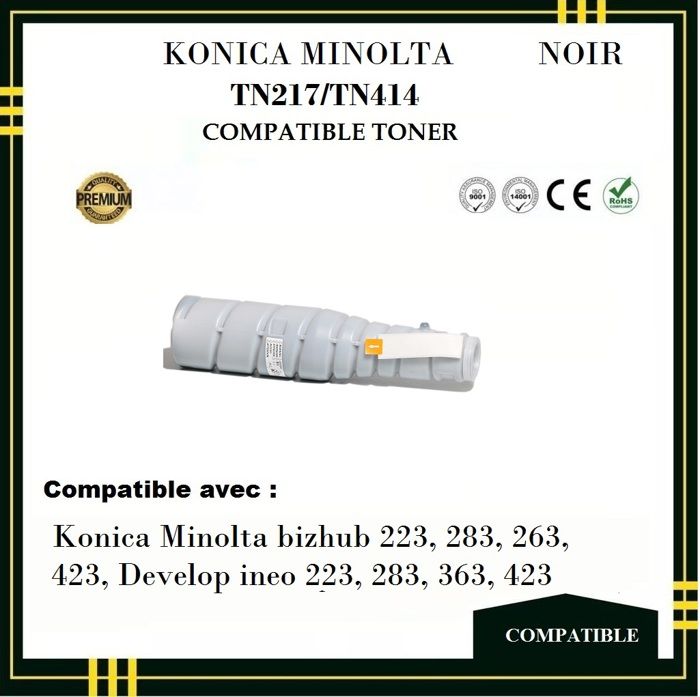 Toner Compatible - KONICA MINOLTA - TN217/TN414 - Noir -  - Laser