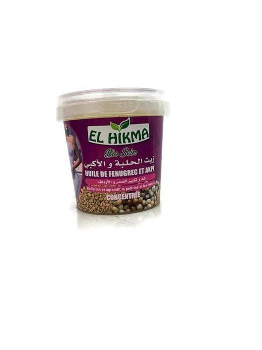El Hikma Huile de Fenugrec et Akpi Concentrée Raffermit et Agrandit la Poitrine et les Fesses - 150ML