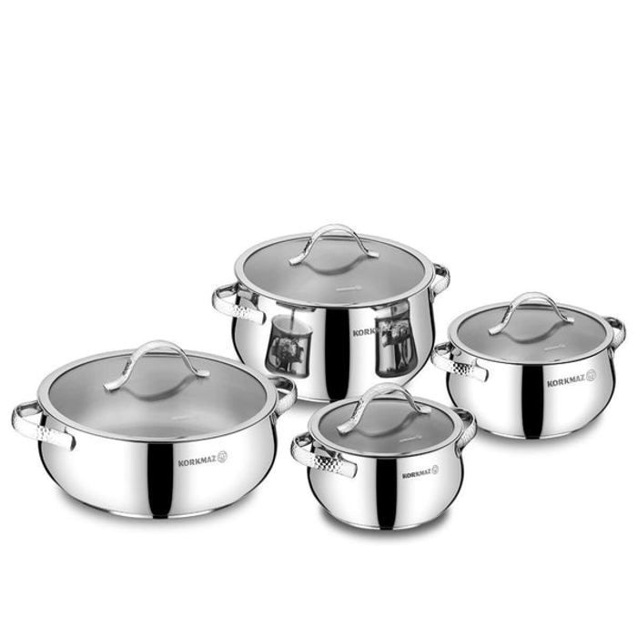 KORKMAZ SAMARA Batterie de casseroles 8 pièces