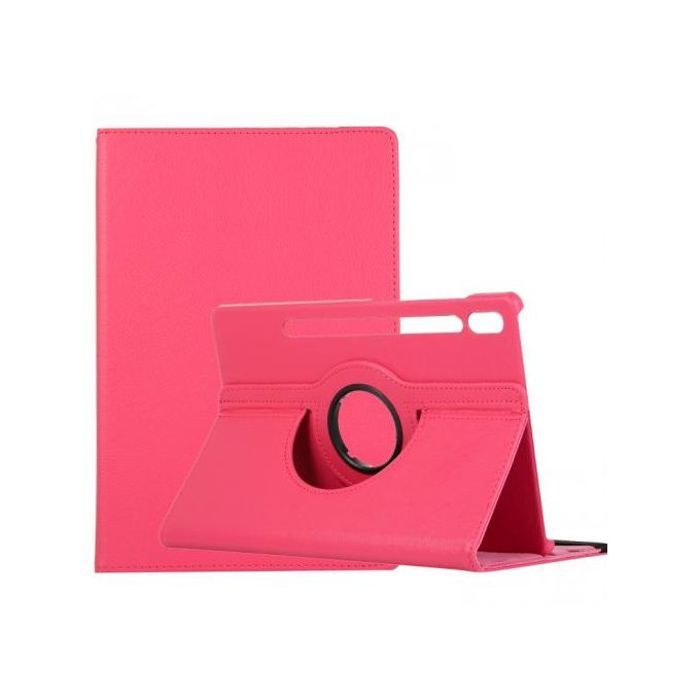 Coque pour Samsung Galaxy Tab S7 (SM-T870) Housse Etui Rotatif 360 PU Cuir  (Rose)