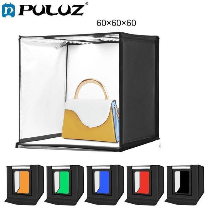 Puluz 60*60CM Mini Photo Studio boîte haute LED lumineuse pliant photographie Softbox