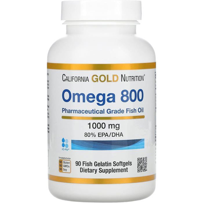 California Gold Nutrition - Huile de poisson - Omega 800, 80 % EPA/DHA, 1 000 mg - 30 Capsules