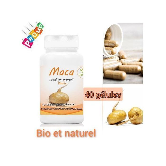 Maca complément alimentaire bio 40 gélules