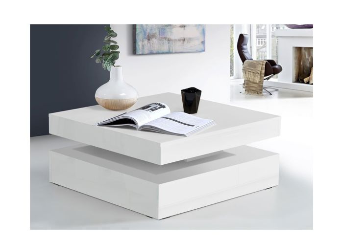 Table Basse Rotative TRAPP - Blanc Brillant