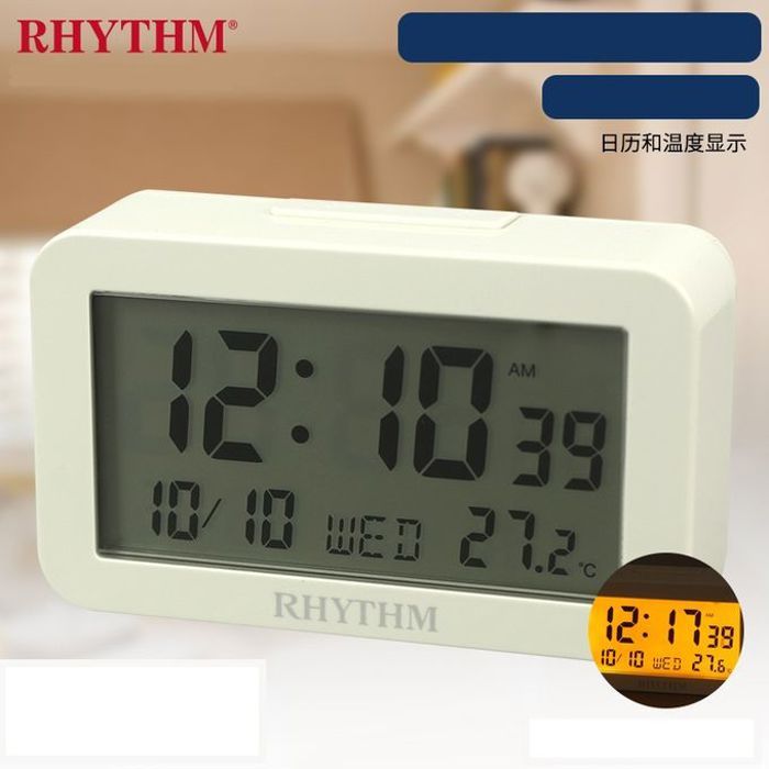 Rhythm Réveil digital -Thermomètre - température - Affichage de la Date