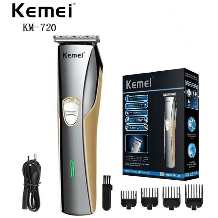 Kemei Km-720 – tondeuse électrique professionnelle rechargeable, Portable, usage domestique et hôtel, machine de découpe de cheveux