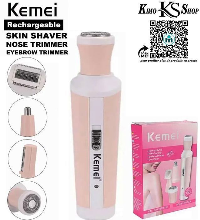 Rasoir électrique 4 en 1 Tondeuse à cheveux rechargeable Rasoir épilateur pour femmes KM-3024 KEMEI