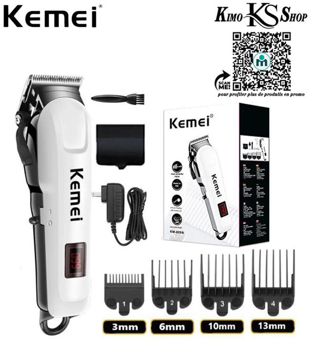 Kemei KM-809A tondeuse électrique sans fil pour hommes outil professionnel Rechargeable pour couper les cheveux