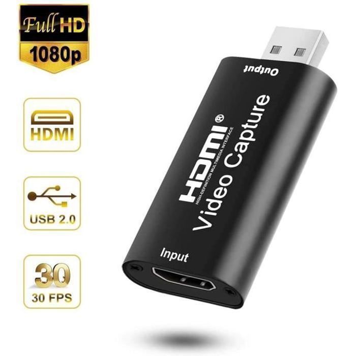 Hdmi video capture HD 1080P, HDMI vers USB 2.0 Youtube OBS, Live, stream