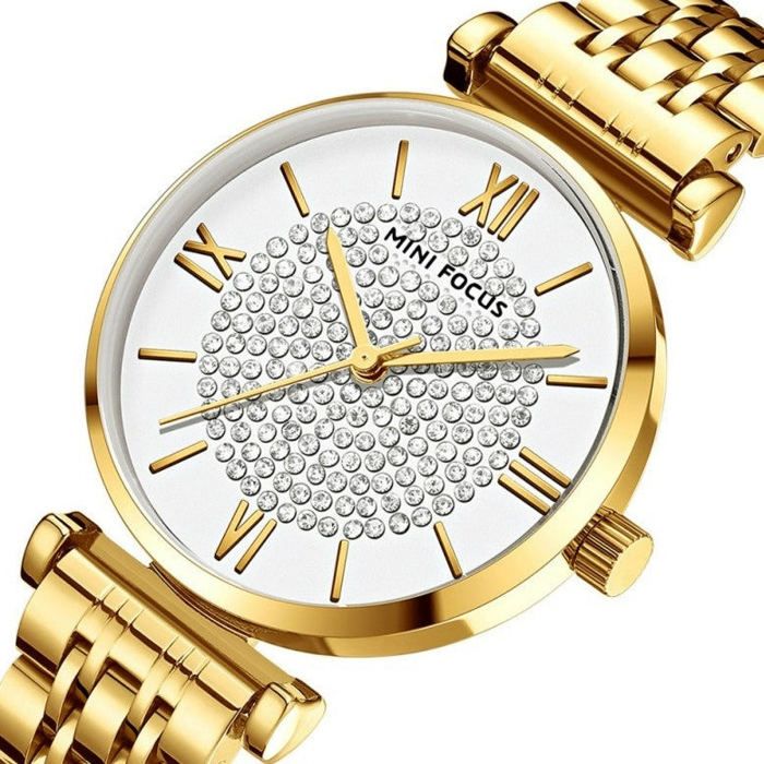 Mini Focus Montre Femme En Acier 100% Originale à Quartz Avec 2 Ans De Garantie