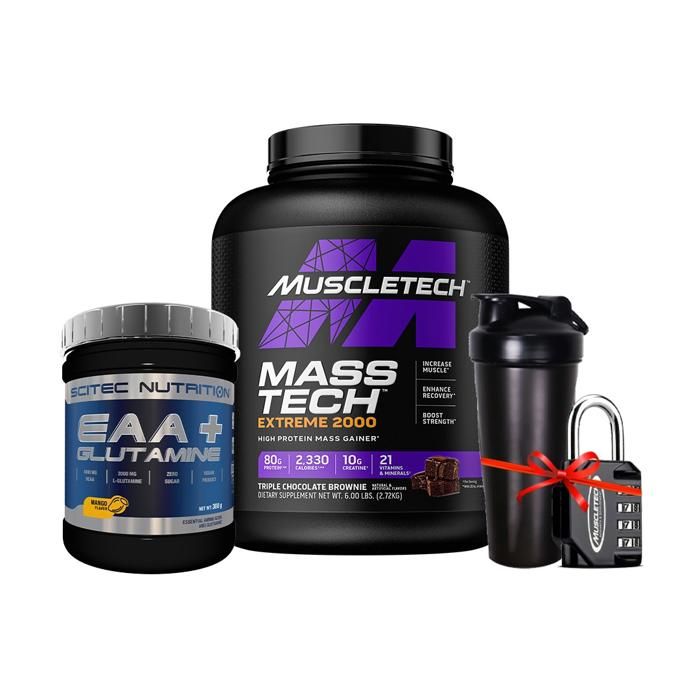 Masstech Extreme 2000 2,27 Kg + EAA + Glutamine 300g +( Shaker Cadenas Gratuit )