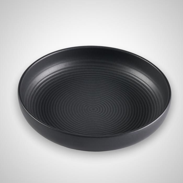 ASSIETTE CREUSE EN GRES 21CM - NOIR