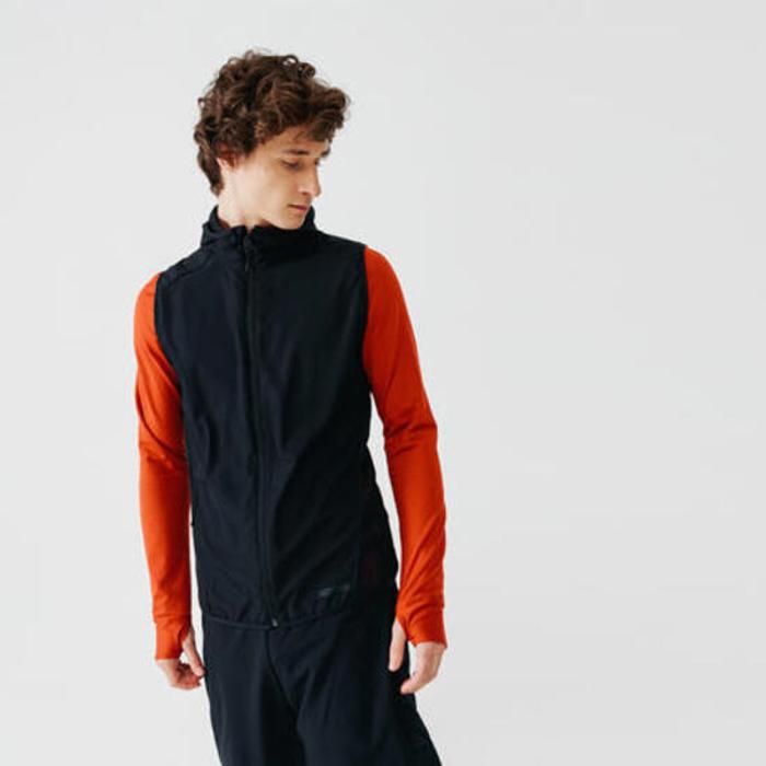 JACKET COUPE VENT SANS MANCHE DE RUNNING HOMME KALENJI RUN WIND NOIR - Taille XXL