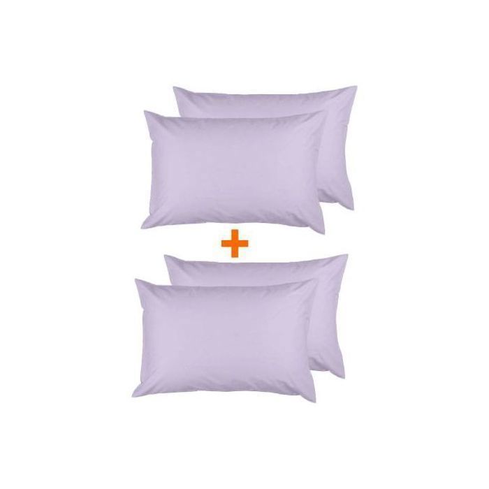 Pack 4 Taies D'oreiller Uni Violet
