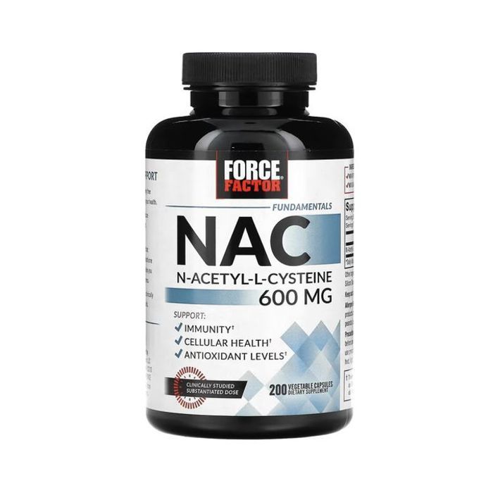 NAC, N-acétylcystéine, 600 mg, 200 capsules végétales