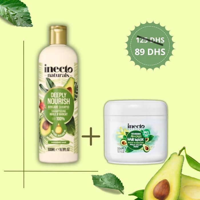 Pack  Shampoing 500ML & Masque à L'AVOCAT 300ML - INECTO