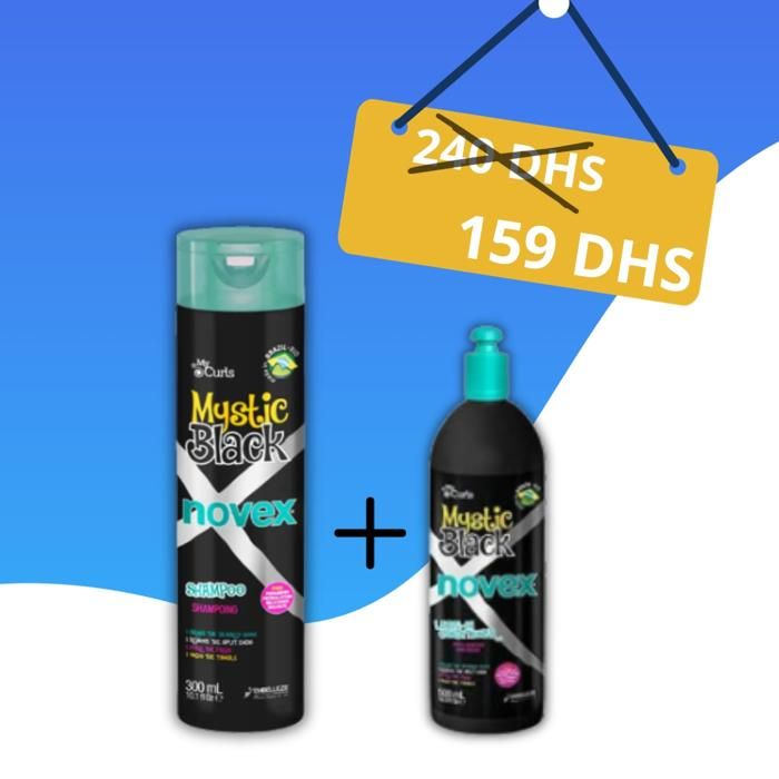Pack MYSTIC BLACK Shampoing 300ML & LEAVE IN 500G - NOVEX