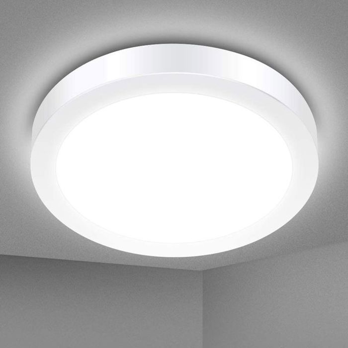 Plafonnier LED,18W Imperméable IP54, Lampe de Plafond LED Moderne Mince Rond Blanc Froid 6500K