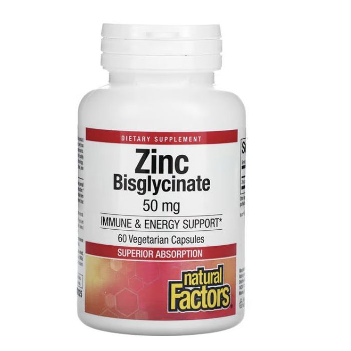Bisglycinate de zinc 50 mg, 60 vegetarian capsules