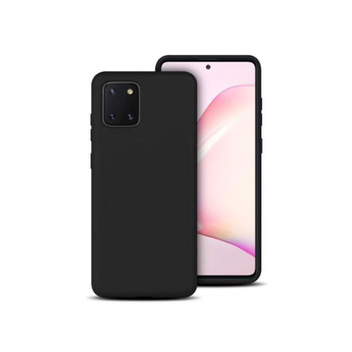 Coque pour Samsung Galaxy Note 10 Lite en Silicone Souple (Noire)