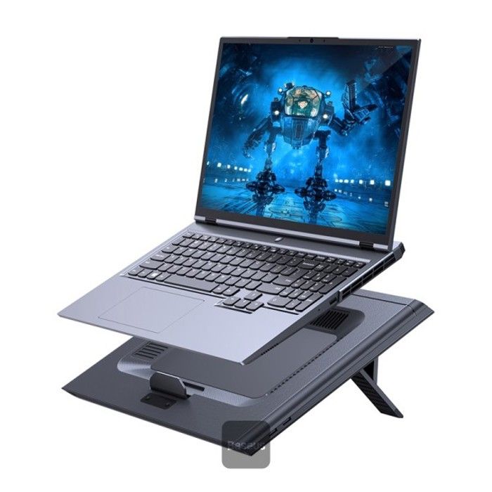 Baseus  Support pour ordinateur portable Thermo Cool dissipant la chaleur version turbo ventilateur Canard à air creux gris