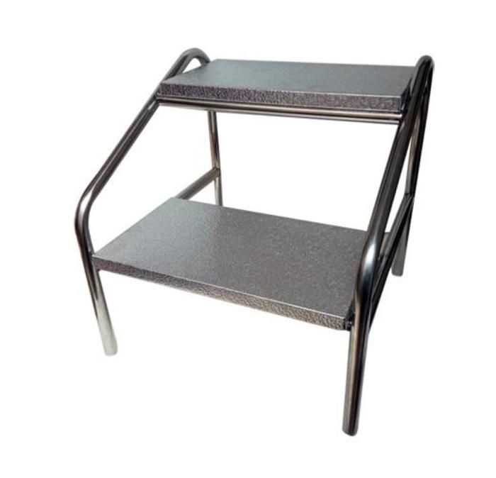 ESCABEAU EN INOX 2 MARCHES ANTIDERAPPANTES