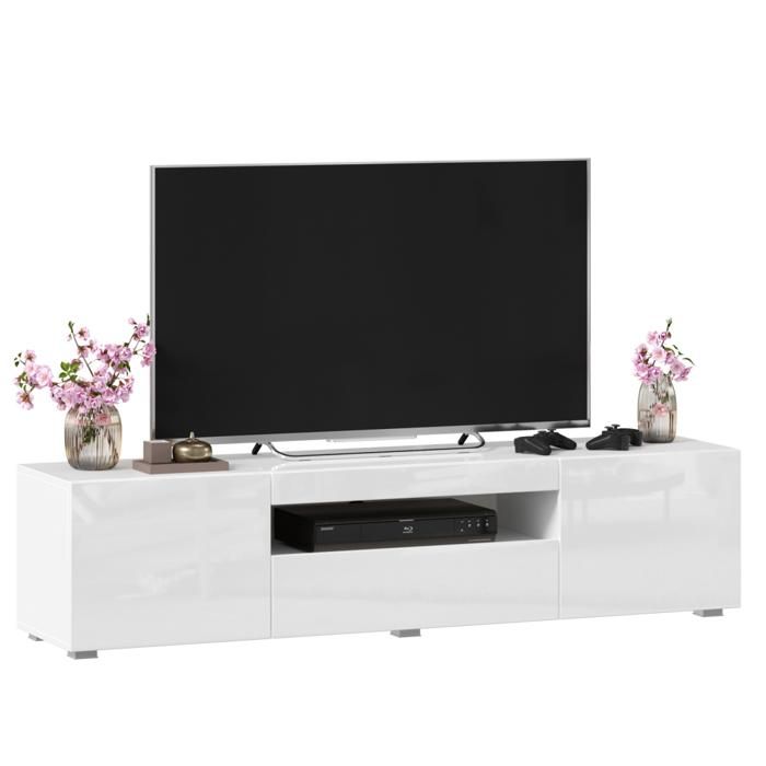 Meuble TV BROOKLYN Blanc 1m60