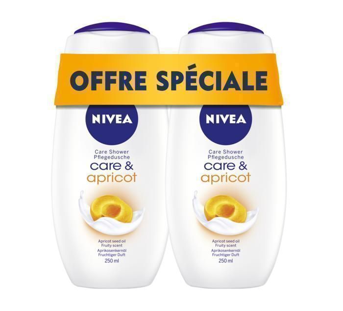 NIVEA, Gel douche, Care & Apricot - 2x250ml