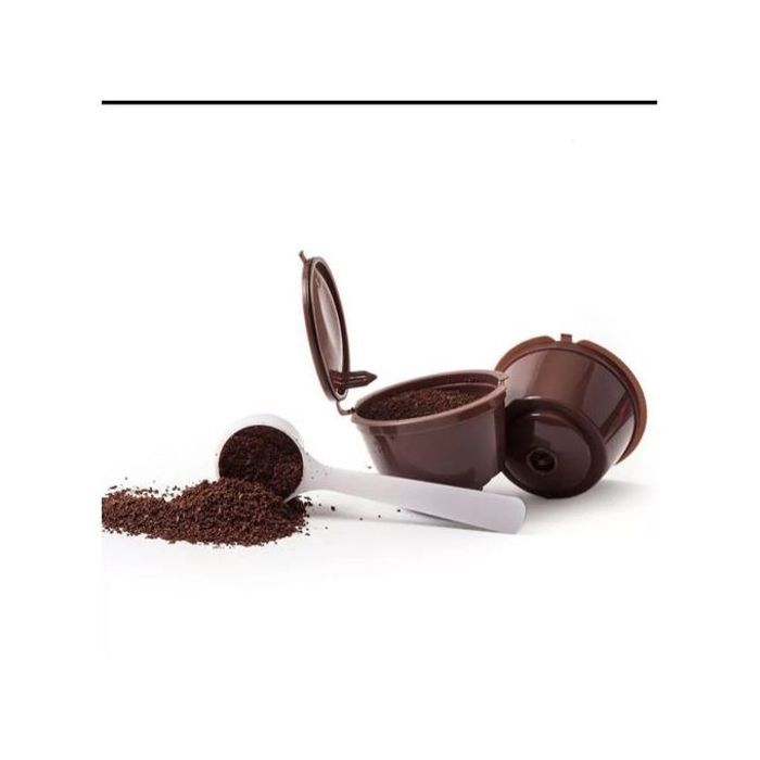 2 Capsules réutilisable rechargeable café compatible Dolce Gusto marron
