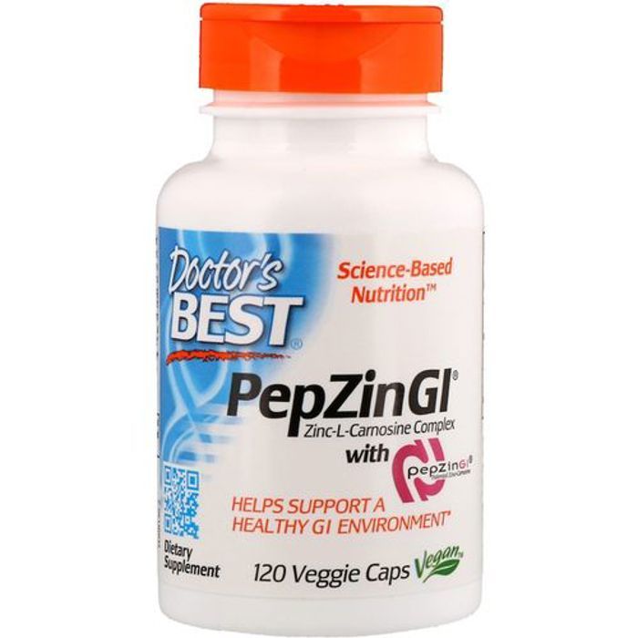 Doctor's Best, PepZin GI, Complexe zinc-L-carnosine, 120 capsules végétariennes