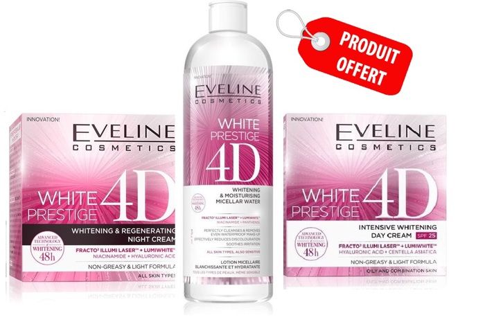 Eveline Cosmetics Crème Blanchissante Intensive de Jour + Nuit SPF25 + Lotion Micellaire Offerte
