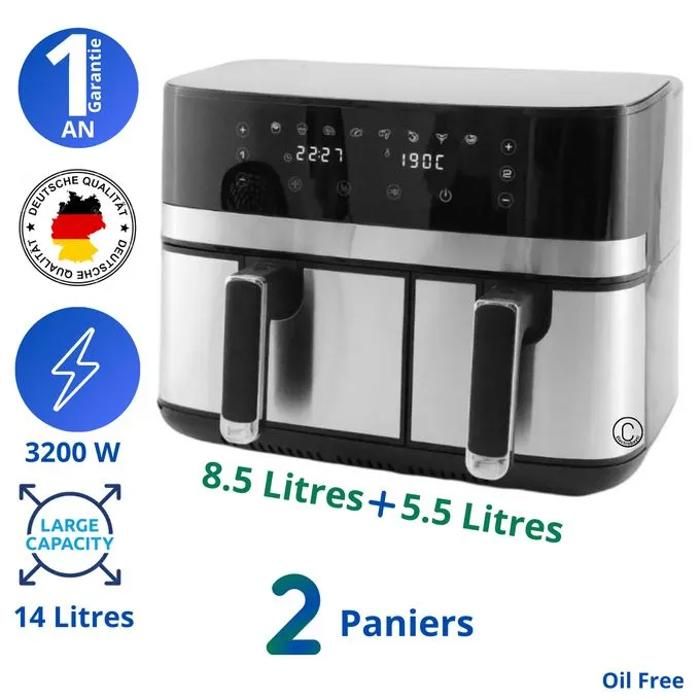 Schleizer - Friteuse sans huile 14L - Air fryer tactile- 3200W
