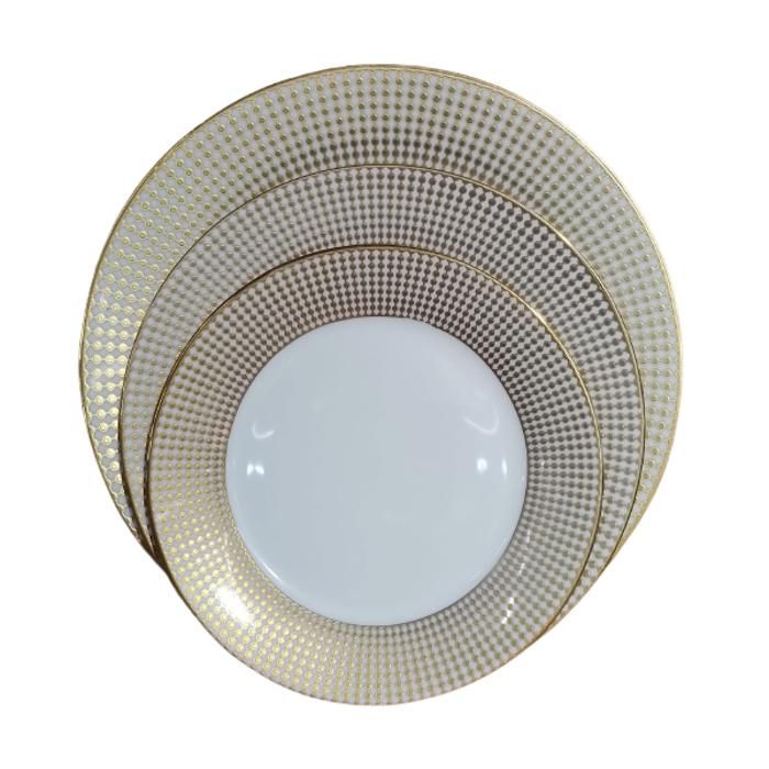 Service Royal 36 pièces en Porcelaine Fine  - Elegance