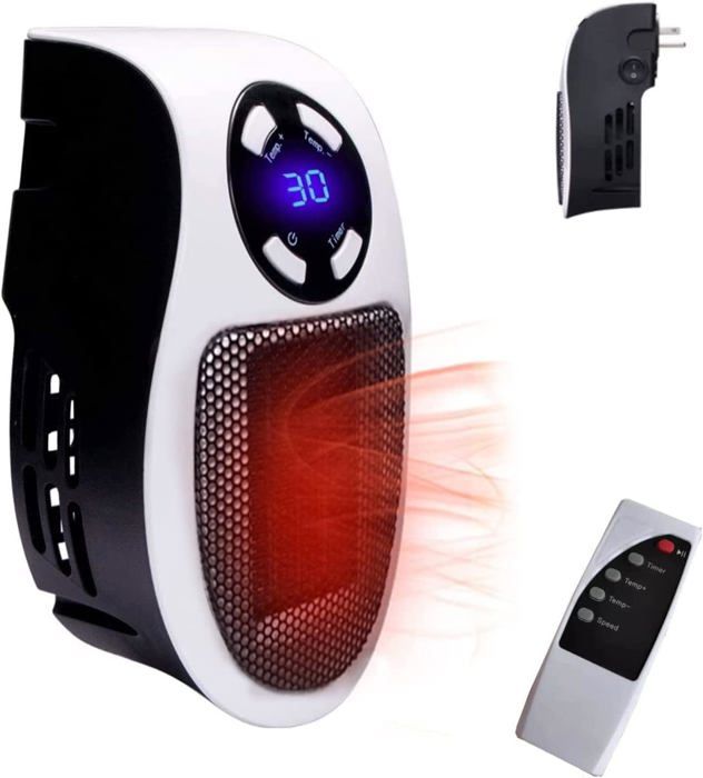 Mini radiateur CHAUFFAGE électrique à montage mural, 500W, 220V contrôle automatique de la température, pour chambre, salle de bain